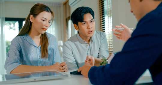 couple consulting with a professional